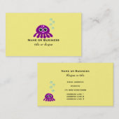 Kute Paarse kwal met blauwe waterbellen Visitekaartje (Voorkant / Achterkant)