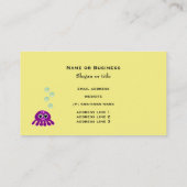 Kute Paarse kwal met blauwe waterbellen Visitekaartje (Achterkant)