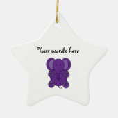 Kute paarse olifant keramisch ornament (Voorkant)