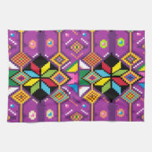 Kute paarse, oranje patroon Mochila art Theedoek (Horizontaal)