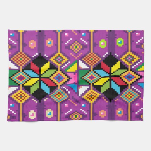 Kute paarse, oranje patroon Mochila art Theedoek (Horizontaal)