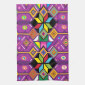 Kute paarse, oranje patroon Mochila art Theedoek (Verticaal)