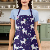 Kute Paarse regenboogharten en sterrenhoorn Schort