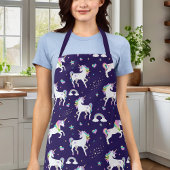 Kute Paarse regenboogharten en sterrenhoorn Schort