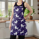 Kute Paarse regenboogharten en sterrenhoorn Schort