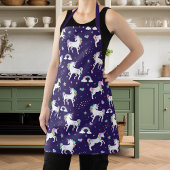 Kute Paarse regenboogharten en sterrenhoorn Schort