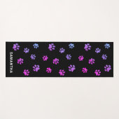 Kute Paarse roze verfdrukken op zwart-wit Yogamat (Voorkant (horizontaal))