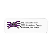 Kute Paarse spider return Address Label (Voorkant)
