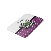 Kute Paarse Stippen Green Roos Chevron Bow met naa Badmat (Gekanteld)