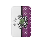 Kute Paarse Stippen Green Roos Chevron Bow met naa Badmat (Voorkant Verticaal)