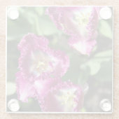 Kute paarse tulpen in de tuin glazen onderzetter (Achterkant)