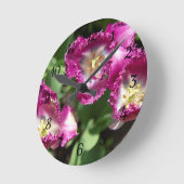 Kute paarse tulpen in de tuin ronde klok (Hoek)