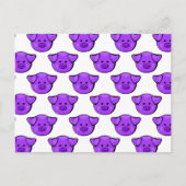Kute Paarse varkens Briefkaart (Voorkant)