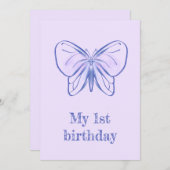 Kute paarse vlinder kaart (Voorkant / Achterkant)