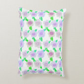 Kute Paarse Waterverf Floral Art Accent Kussen (Achterkant (Verticaal))