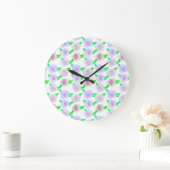 Kute Paarse Waterverf Floral Art Clock Grote Klok (Huis)