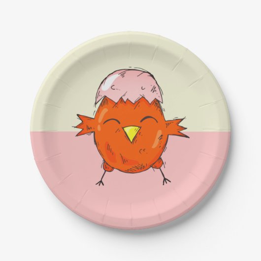 Kute paasbek met Eggshell op kop Papieren Bordje (Voorkant)