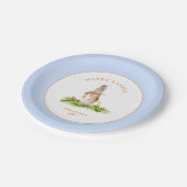 Kute paasblauw en wit papieren bordje (Gekanteld)