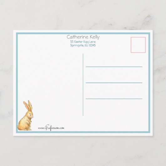 Kute  paasbundel en kind briefkaart (Achterkant)