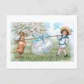 Kute  paasbundel en kind briefkaart (Voorkant)