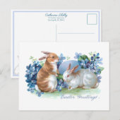 Kute  paasbundels en blauw vergeten me nots briefkaart (Voorkant / Achterkant)