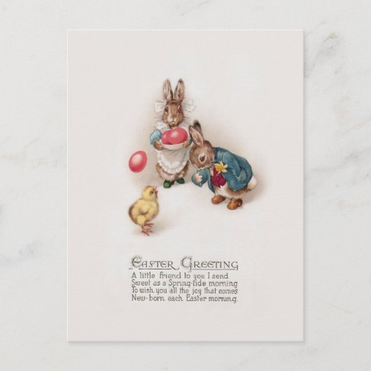 Kute  paasbundels en kuiken briefkaart (Voorkant)