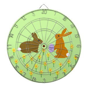 Kute paasBunnies en Daffodils Dart Board Dartbord