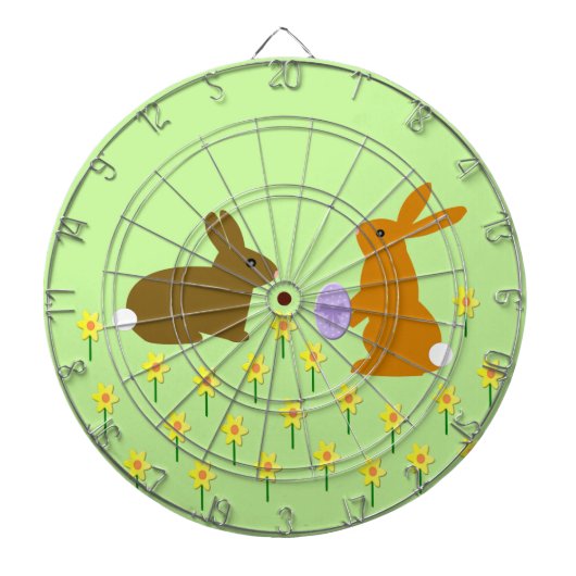 Kute paasBunnies en Daffodils Dart Board Dartbord (Voorkant)