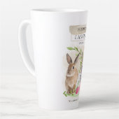 Kute paasbunnies | Happy Easter Waterverf Art Latte Mok (Linkerhoek)