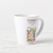 Kute paasbunnies | Happy Easter Waterverf Art Latte Mok (Rechterhoek)