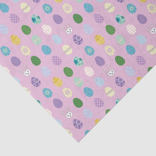Kute paasbunnies kleurrijke gepatterde eieren tissuepapier (Detail)