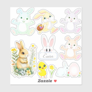 Kute paasbunnies sticker