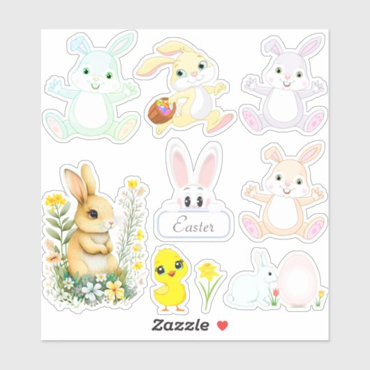 Kute paasbunnies sticker (Vel)