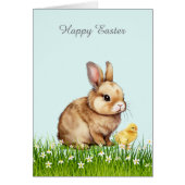 Kute Paasbunny & Chick op Light Blue (Voorkant)