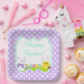 Kute Paasbunny en Chick Easter Hunt Papieren Bordje (Feest)