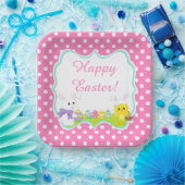 Kute Paasbunny en Chick Easter Hunt Papieren Bordje (Feest)