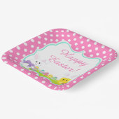 Kute Paasbunny en Chick Easter Hunt Papieren Bordje (Gebogen)