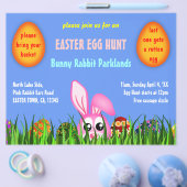 Kute Paasbunny en eieren in Grass Egg Hunt Flyer (Enkel)