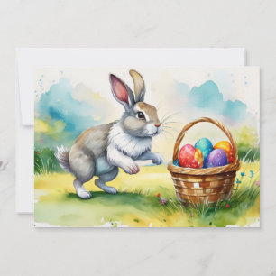 Kute  paasbunny feestdagenkaart