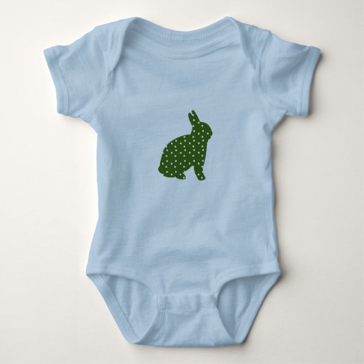 Kute Paasbunny green met witte vlekken Romper (Voorkant)