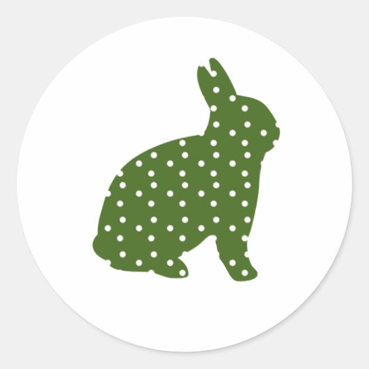 Kute Paasbunny green met witte vlekken Ronde Sticker (Voorkant)