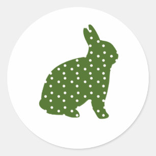 Kute Paasbunny green met witte vlekken Ronde Sticker