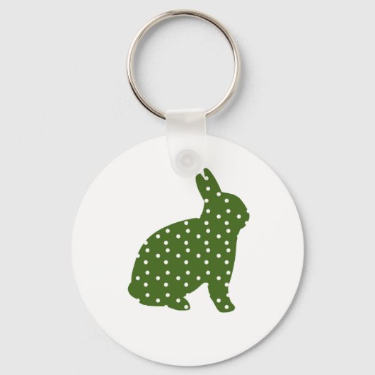 Kute Paasbunny green met witte vlekken Sleutelhanger (Voorkant)