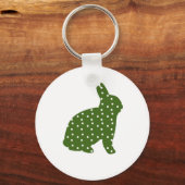 Kute Paasbunny green met witte vlekken Sleutelhanger (Voorkant)