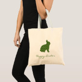 Kute Paasbunny green met witte vlekken Tote Bag (Voorkant (product))