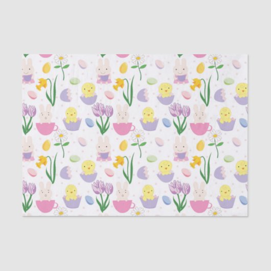 Kute Paasbunny Holiday betegelweefsel Tissuepapier (Voorkant)