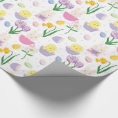 Kute paasbunny Holiday betonpartijtje Cadeaupapier (Hoek)