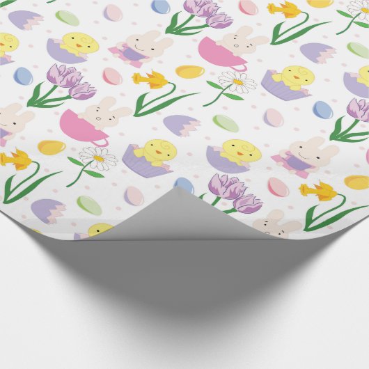 Kute paasbunny Holiday betonpartijtje Cadeaupapier (Hoek)