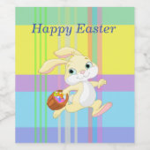 Kute paasbunny, lentekleuren, feestdag wijn etiket (Enkel label)