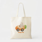 Kute Paasbunny - Personalized Easter Hunt Tote Bag (Voorkant)